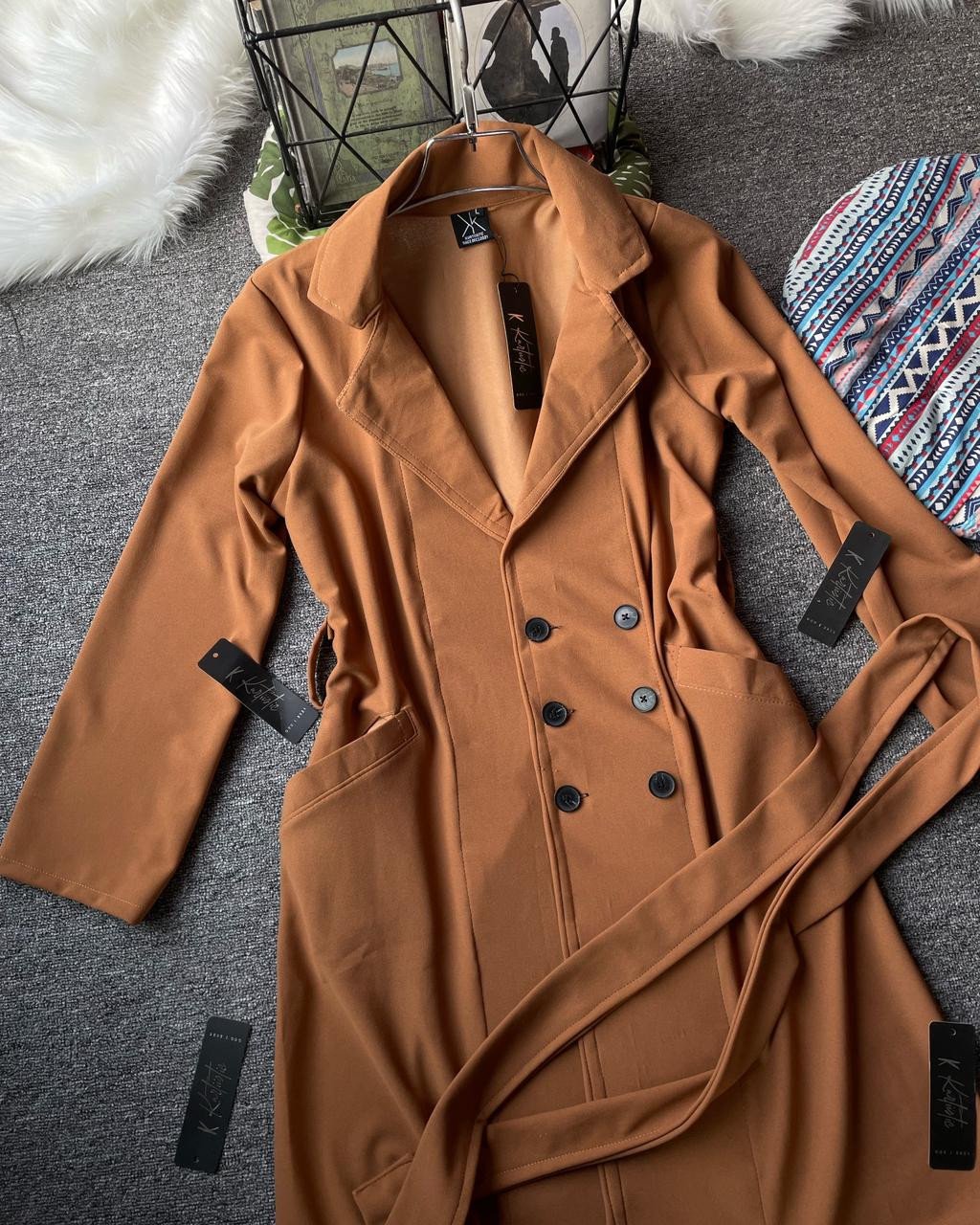 color : Camel Brown / Coffee Brown  | Stay Warm, Stay Classy — Kurtiistic Long Coat with Flat 350 Tk Off! -