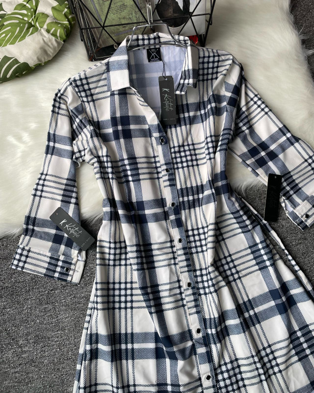 off-white / creamy white ~ Windowpane Check (variation with Plaid style)