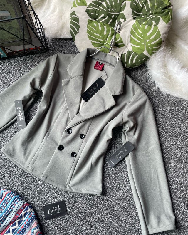 kurtiistic spandax premium crop coat - OLIVE