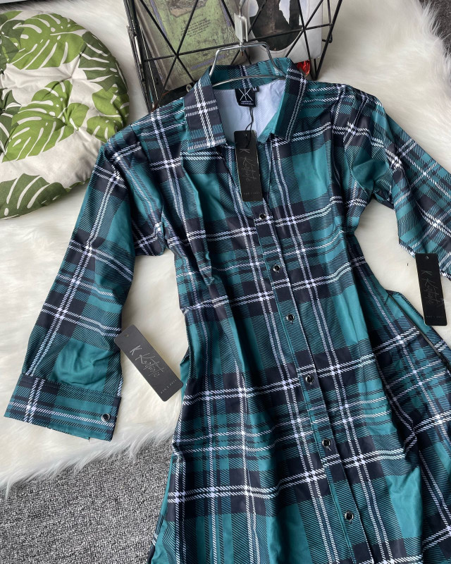 Deep teal/green shade ~ Scottish Tartan Check shirt