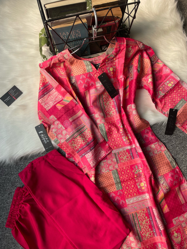 Kurttistic Digital printed Co-ords ( kashmiri red prints )