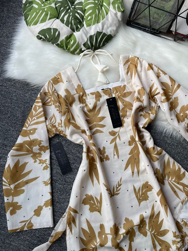 Kurtiistic New Arrivals: “ SOFTORA” -  Ivory White with Mustard Gold.