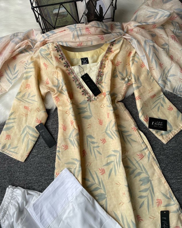 kurtiistic blend see through cotton ( CHONDRI ) three pieces