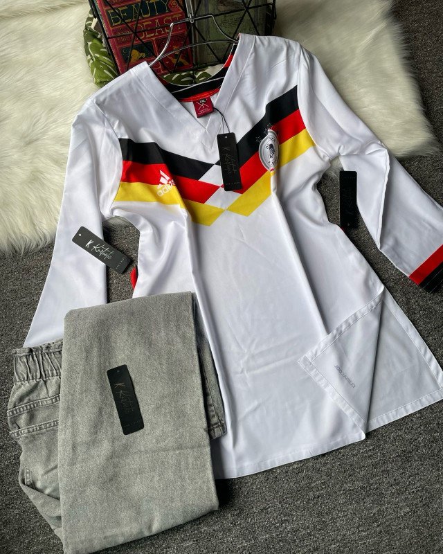 Kurtiistic football edition jersey ( short kurti ) & jeans -GERMANY