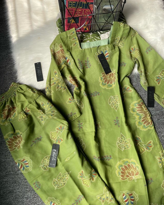 Kurtiistic new arrivals: premium (Vintage Olive) georgette Co-orde set