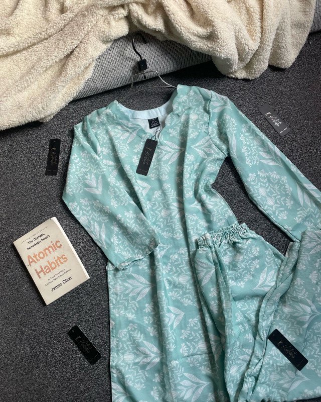 Mint Green (Soft Aqua Tone) - KURTIISTIC wg georgette co-ords