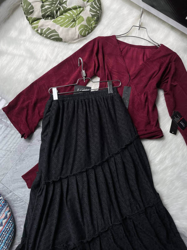 kurtiistic RUHANI ( MAROON & BLACK )