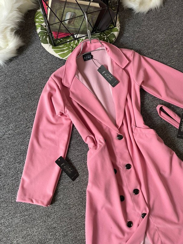 Stay Warm, Stay Classy — Kurtiistic Long Coat with Flat 350 Tk Off! - color :  PINK