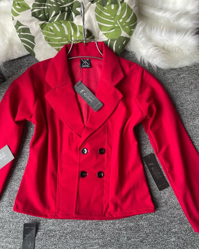 kurtiistic spandax premium crop coat -  RED