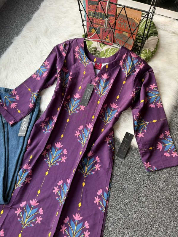 kurti & jeans - Deep Plum Purple