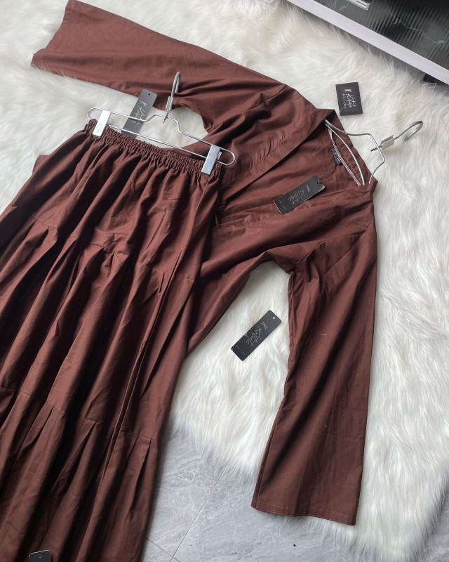 kurtiistic CLASSIC KIMINO CO-ORDS ( BROWN ) - BROWN SKIRT & BROWN TOPS