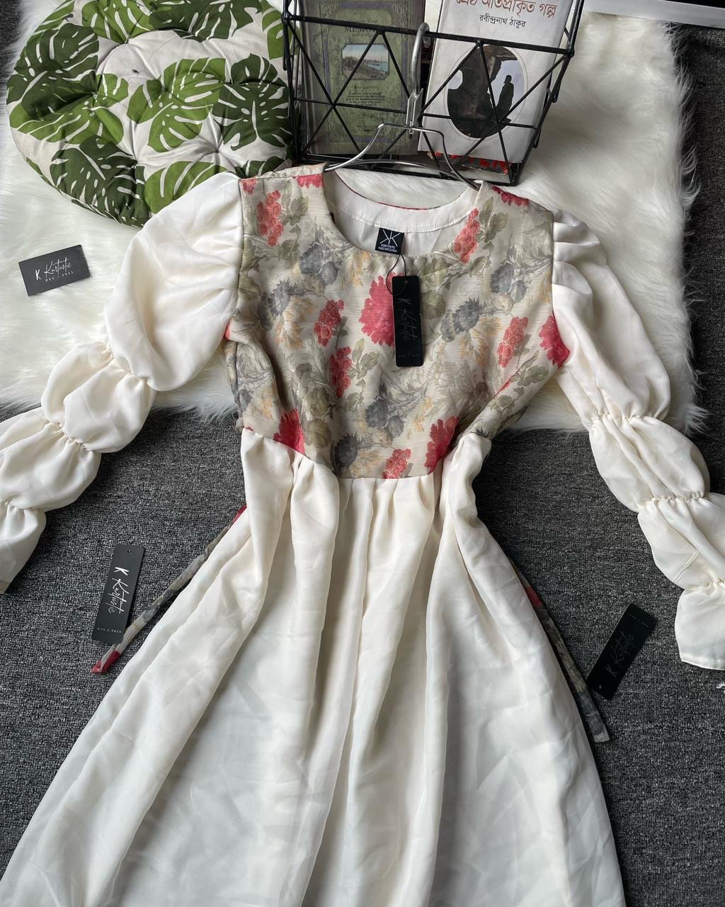 pinterest inspired kurtiistic "VELOURA" -  white